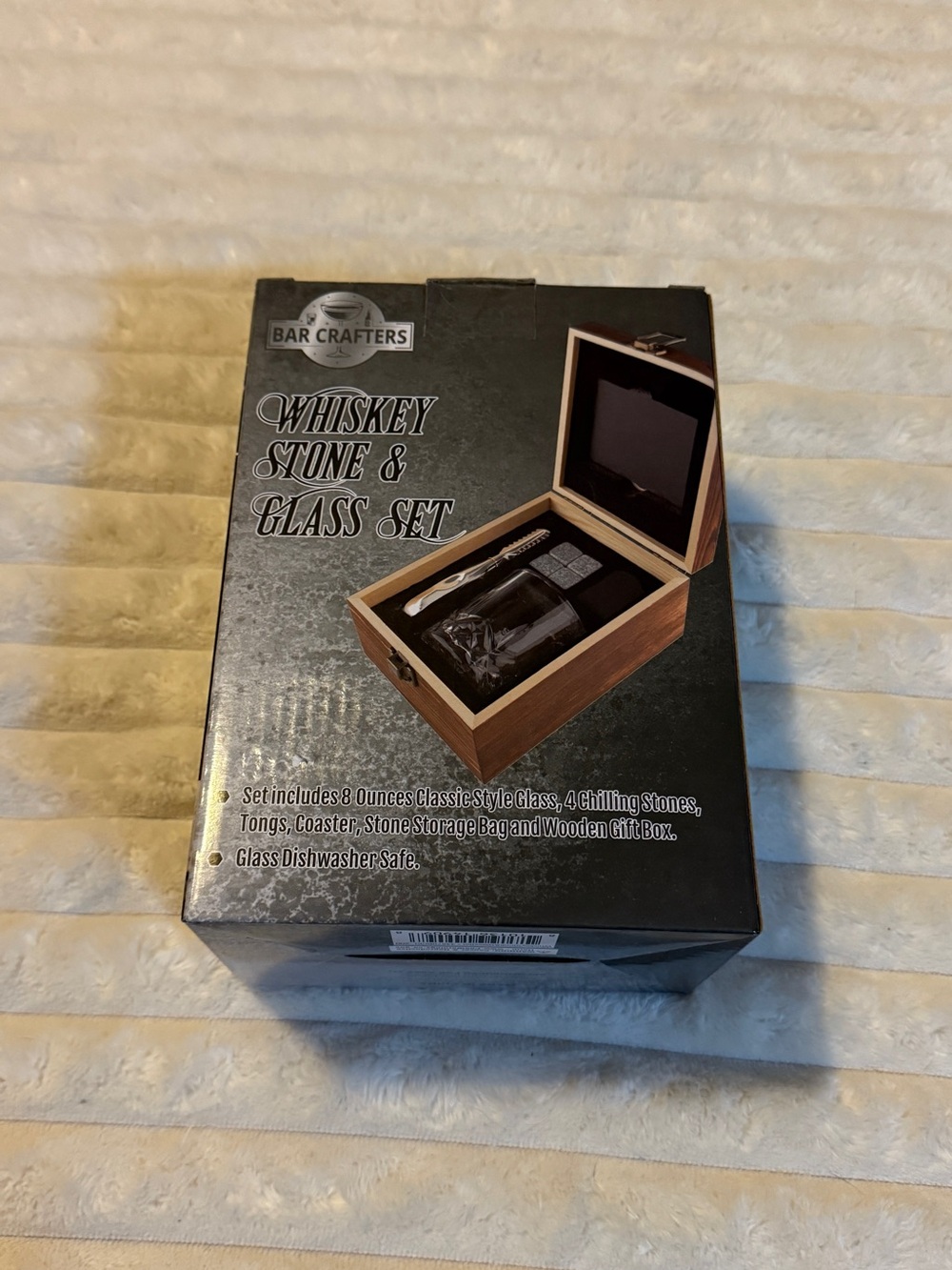 Whiskey Stone & Glass Set - Brown